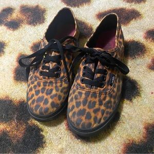 RARE Leopard Vans Black Sole Shoes Sneakers 6.5